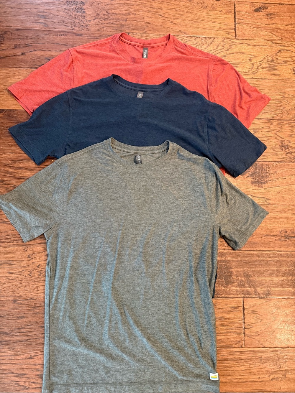 Vuori Short Sleeve Crew Tee Trio - Red, Navy & Gray